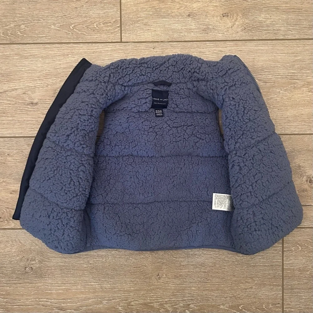Janie and‎ Jack Navy Blue Puffer Fleece Vest Baby Boy 18-24 Months Warm Outdoors